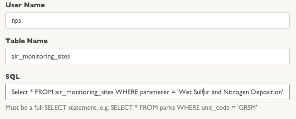 Adding a CartoDB table to your map.